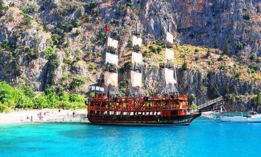 Foam Party Pirate Boat in Kemer sailing on Mediterranean Sea