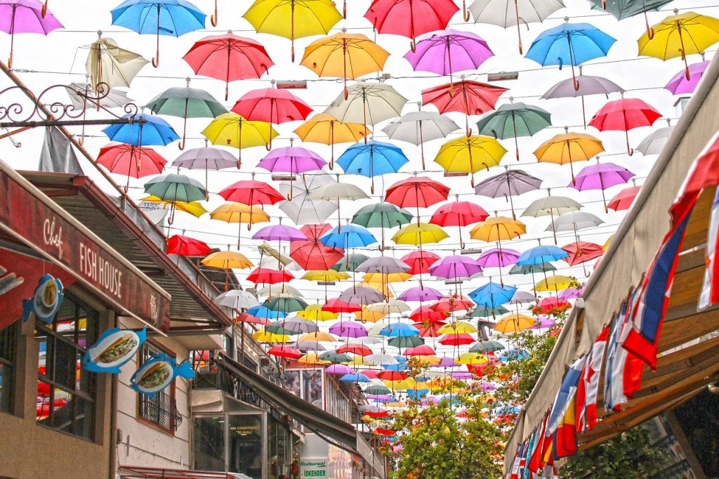 antalya umbrella street Donerciler Carisi antalya