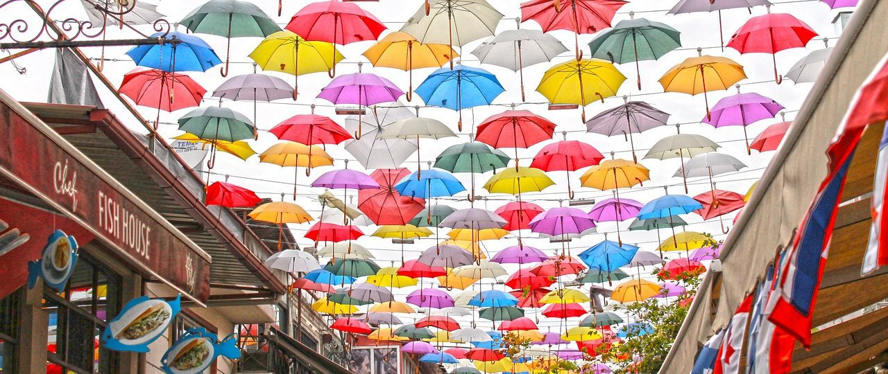 antalya umbrella street Donerciler Carisi antalya