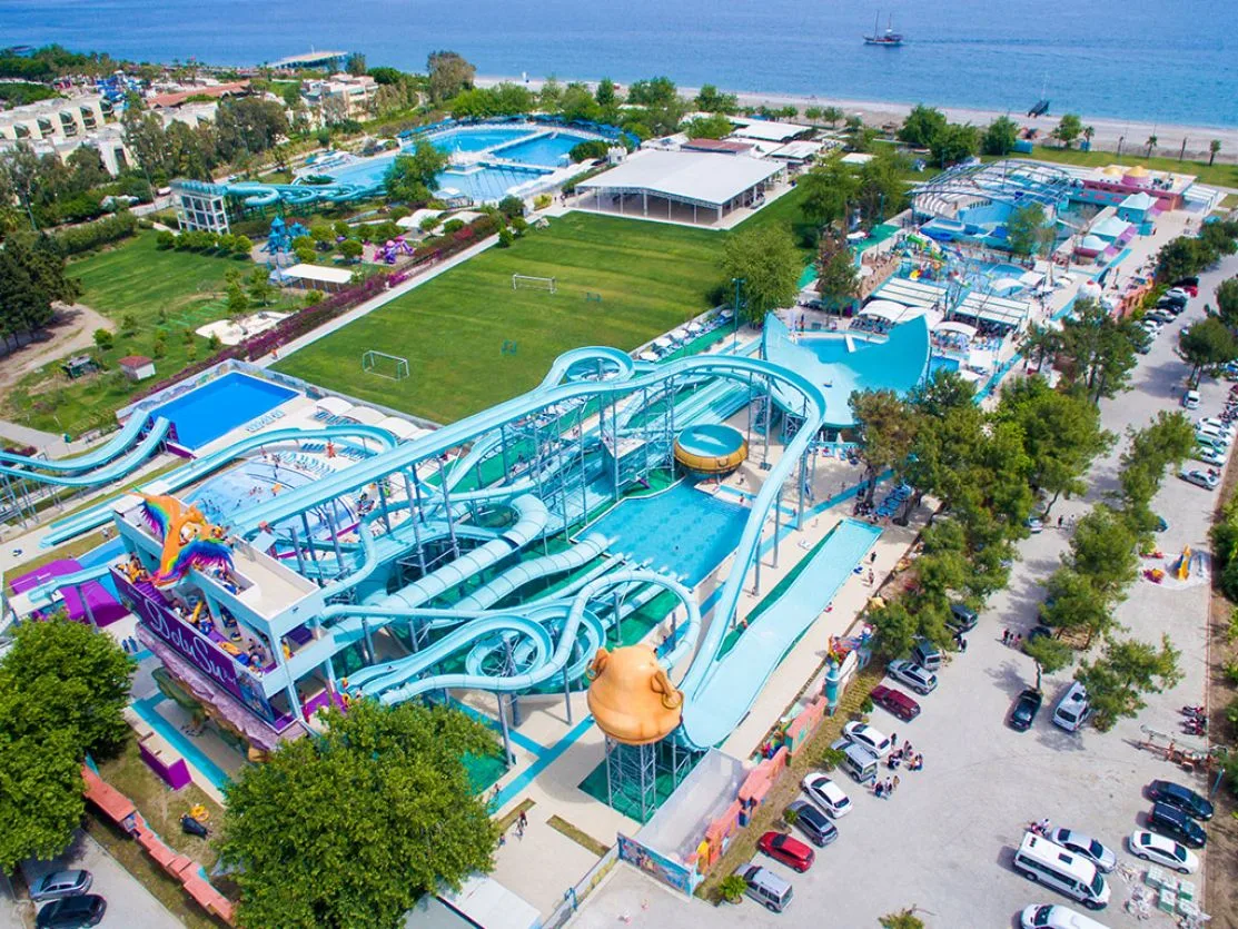 Exciting water slides at Antalya Waterhill Aquapark