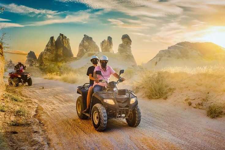 Cappadocia ATV ride, experiencing the unique terrain and breathtaking views of the valleys