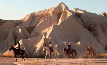 Romantic horse ride through Cappadocia’s unique landscapes, perfect for couples