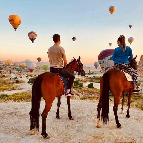 Romantic horse riding experience in Cappadocia, with stunning landscapes and fairy chimneys