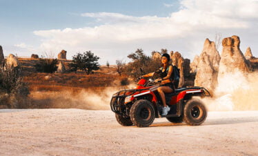 Thrilling ATV adventure in Cappadocia, riding through stunning valleys and fairy chimneys