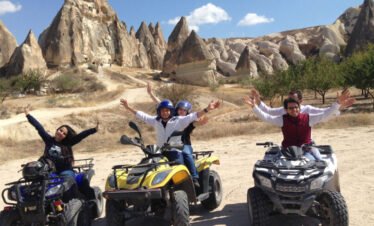 Exciting ATV ride through the unique terrain of Cappadocia, exploring its valleys and rock formations
