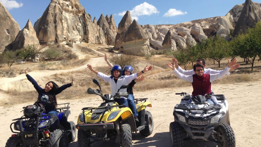 Exciting ATV ride through the unique terrain of Cappadocia, exploring its valleys and rock formations