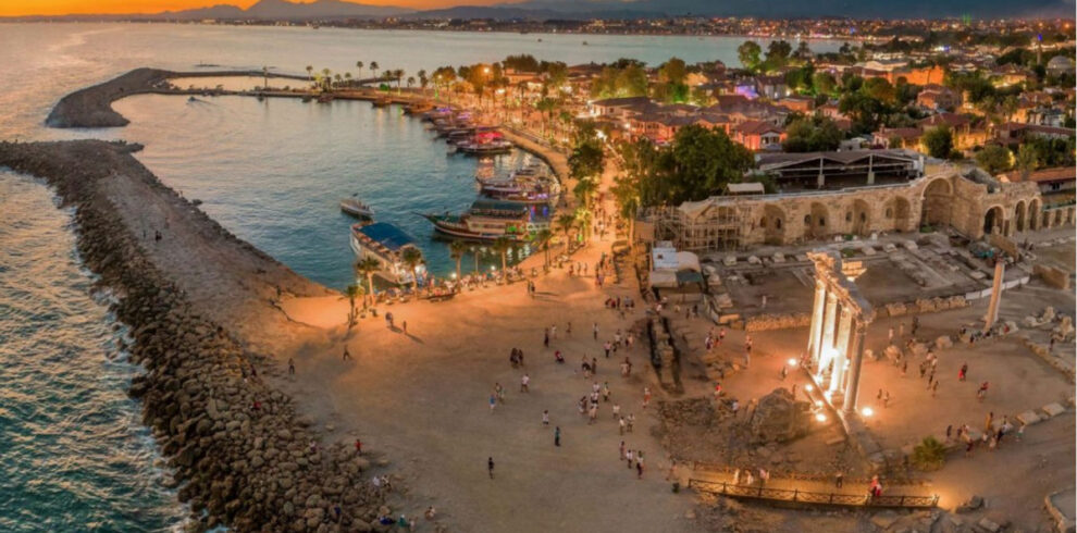 Roman artifacts at Side Open-Air Museum on Side Manavgat private tour