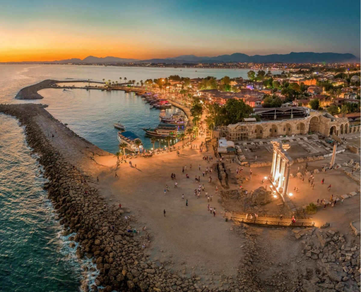 Roman artifacts at Side Open-Air Museum on Side Manavgat private tour