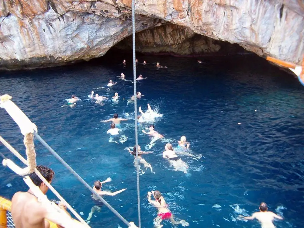 Tourists enjoying a swim at Cleopatra Beach.