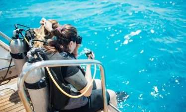 Underwater view of colorful marine life during scuba diving in Kemer