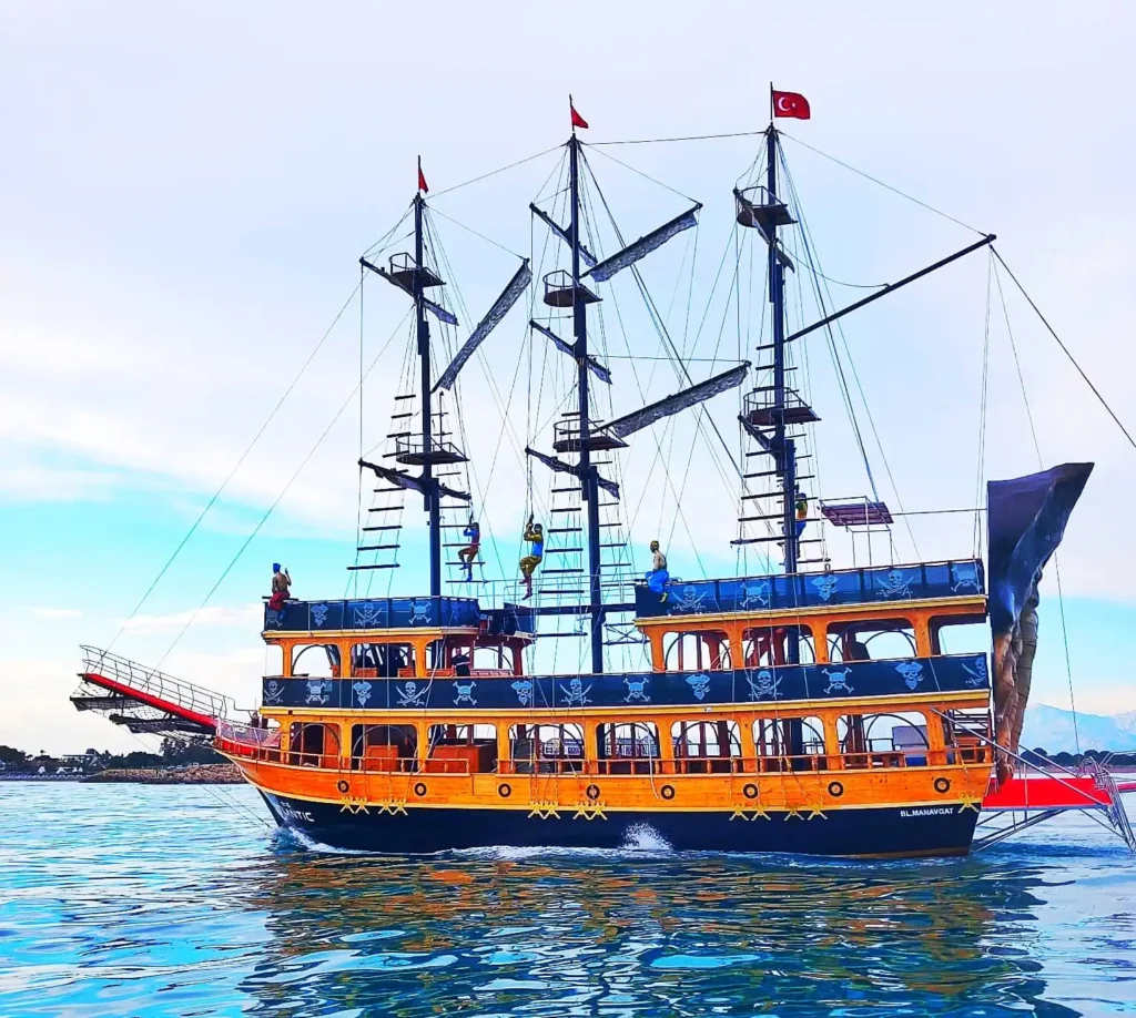 Foam Party Pirate Boat sailing on the Mediterranean from Antalya