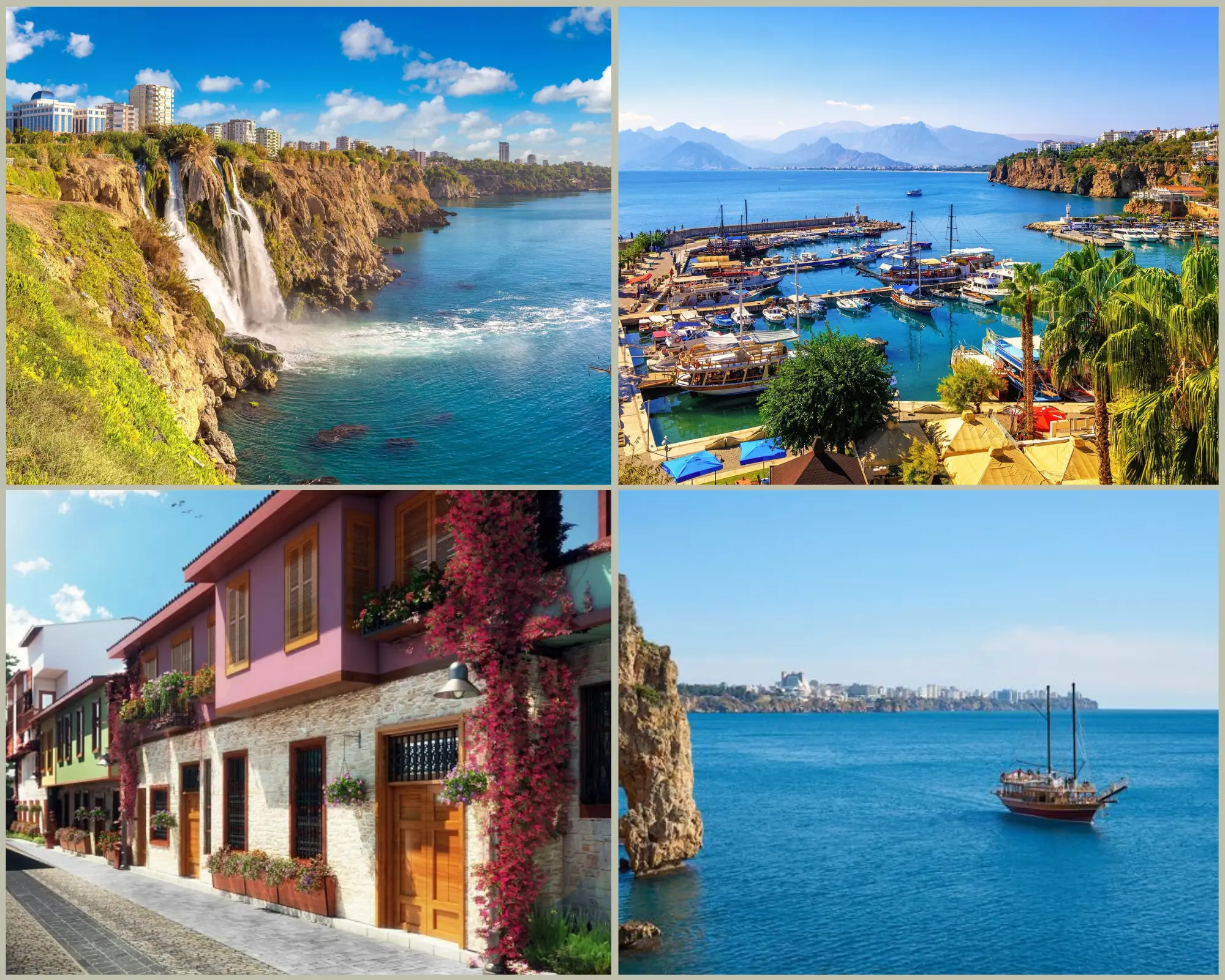 Breathtaking view of Lower Düden Waterfall cascading into the Mediterranean Sea