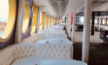 Guests swimming in Cennet Bay on Antalya pirate ship excursion