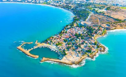 Side ancient city and Temple of Apollo overlooking the Mediterranean beach
