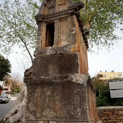 Lycian Kings Tomb rock-cut cliff face above Kas town — Antalya day trip