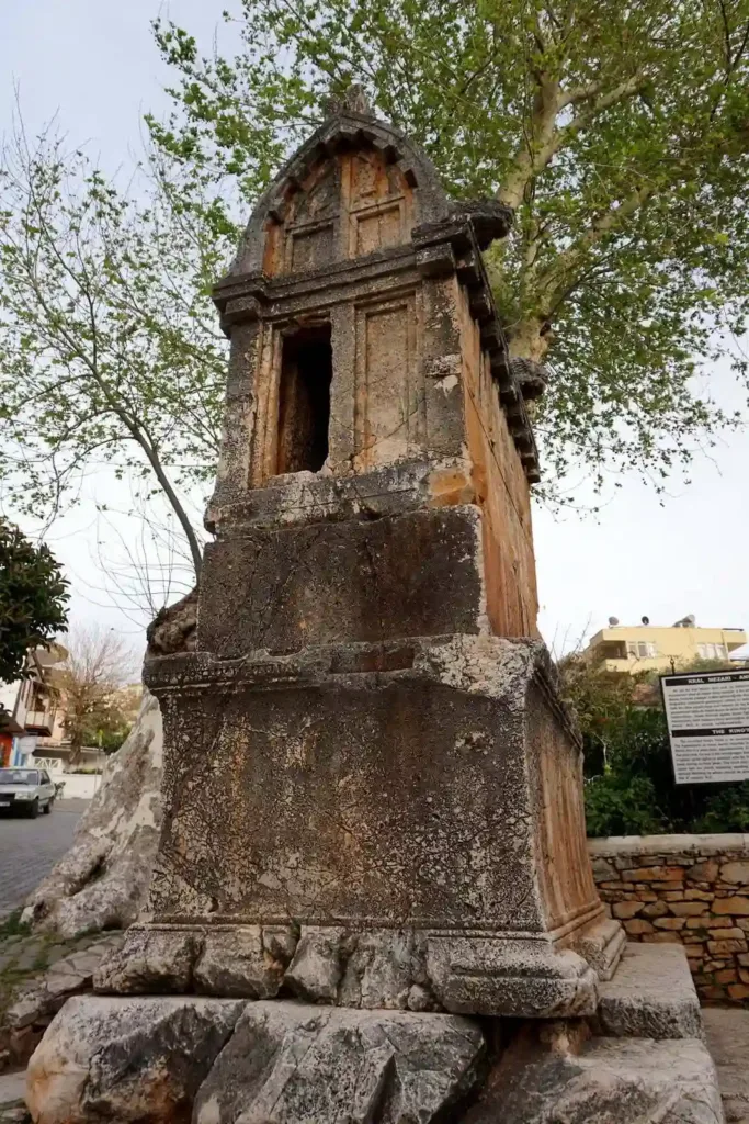 Lycian Kings Tomb rock-cut cliff face above Kas town — Antalya day trip