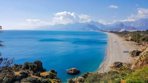 Suluada island Antalya — crystal clear turquoise water seen from boat, uninhabited island off Adrasan coast