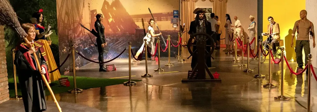Face2Face Wax Museum celebrity figures at Antalya Aquarium complex — entrance ticket included in tour