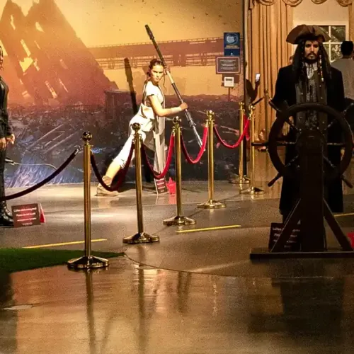 Face2Face Wax Museum celebrity figures at Antalya Aquarium complex — entrance ticket included in tour