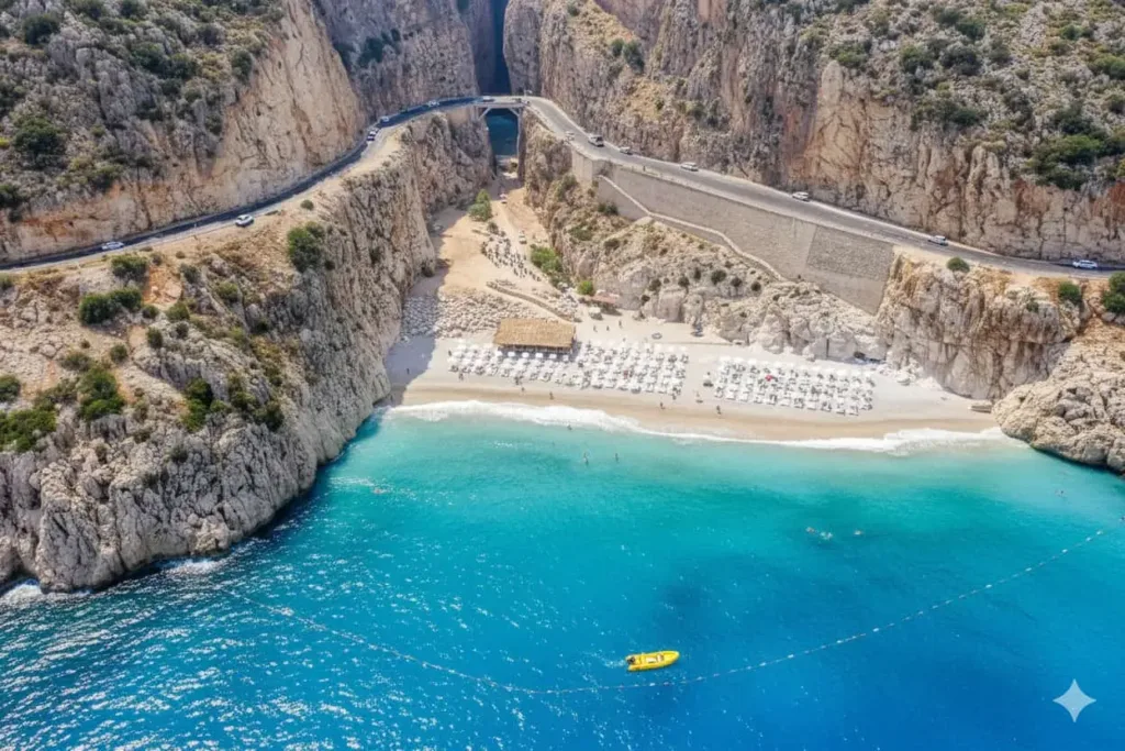 Kaputas Beach turquoise water — Kas day trip from Antalya
