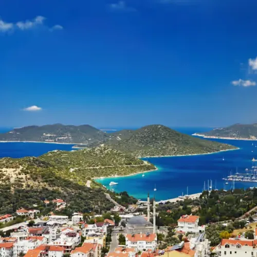 Kas panorama point cliff-top view over the bay — day trip from Antalya