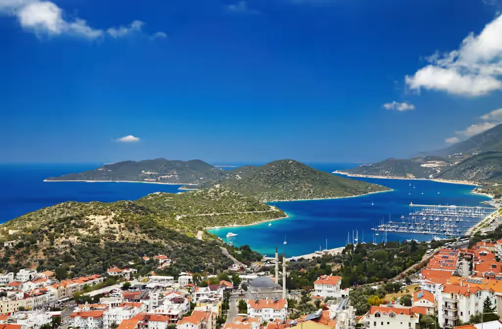 Kas panorama point cliff-top view over the bay — day trip from Antalya